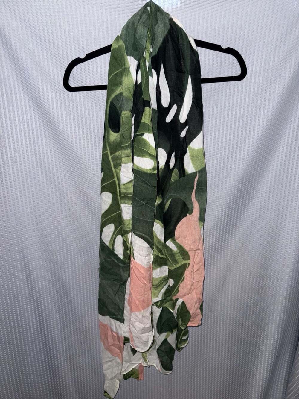 Virginia Wolf Tropical Monstera Leaf Print Scarf